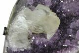 Amethyst Geode Section with Calcite on Metal Stand - Uruguay #171891-1